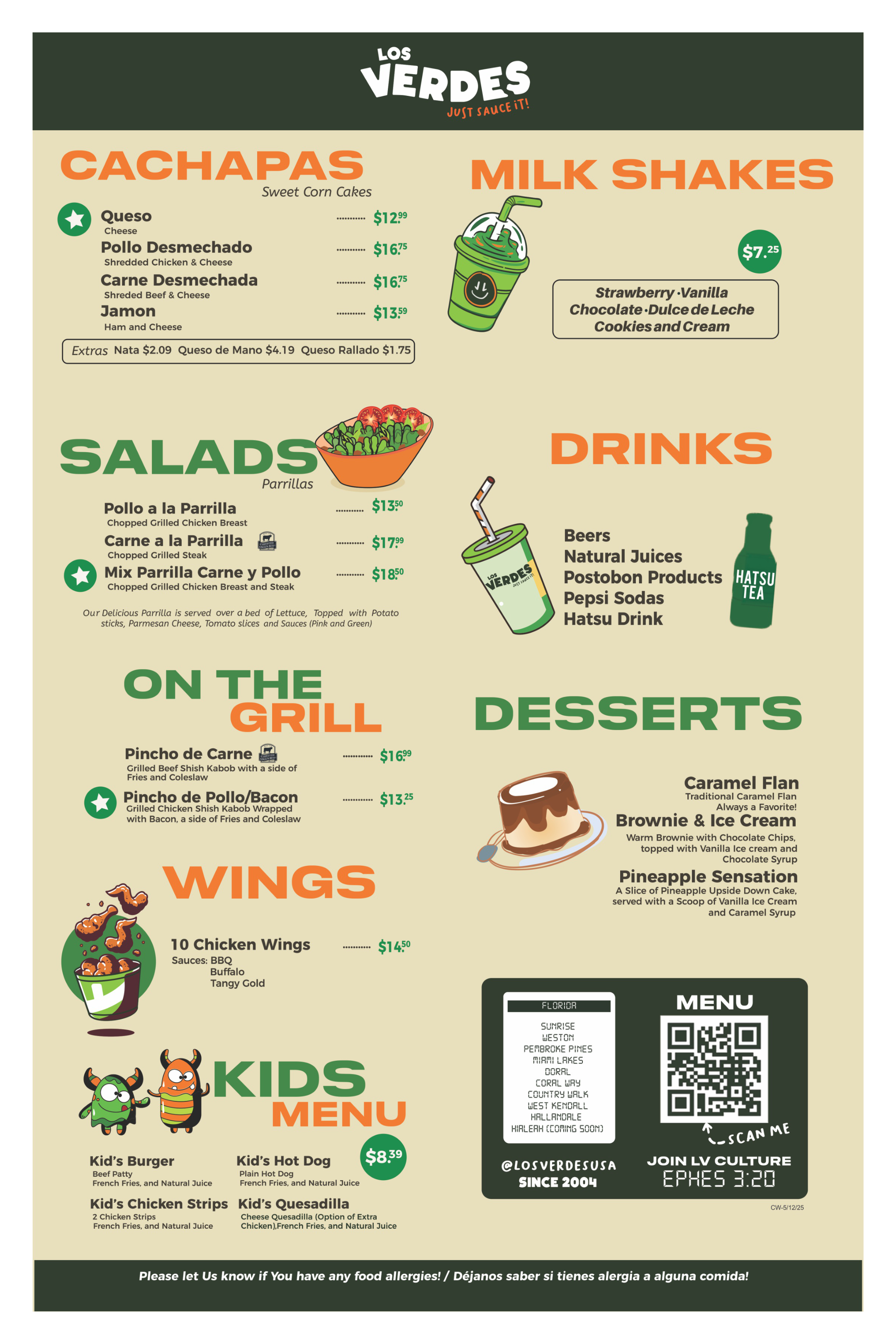 Los Verdes Menu Page 2